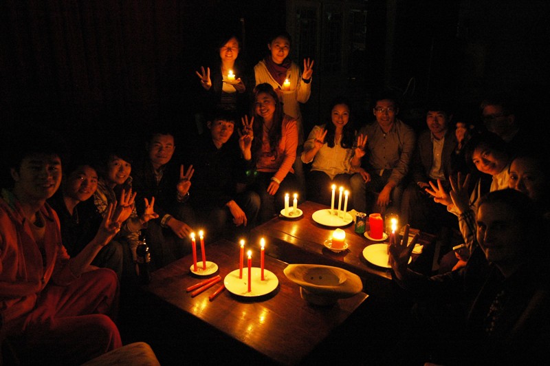 family and friends on earth hour day