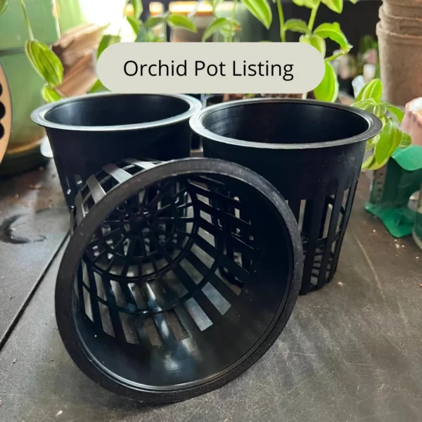 Set of 3! Black 4&#8243; orchid pot with good drainage, Plantly